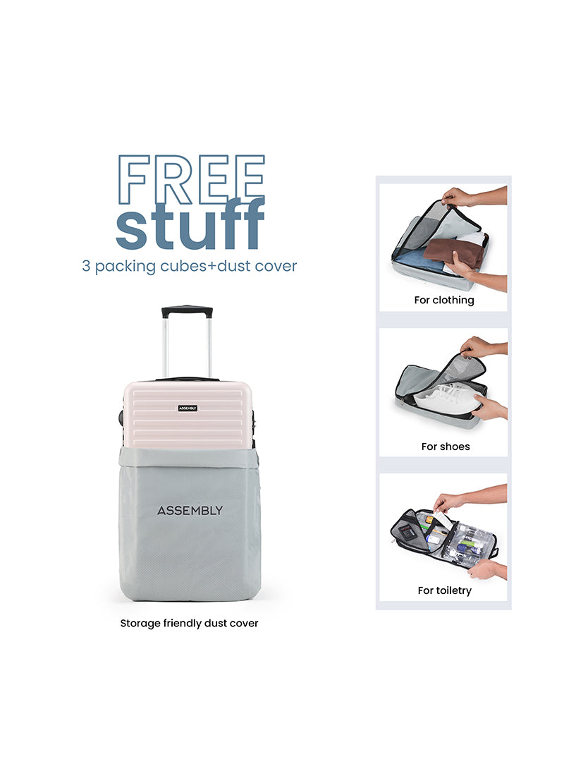Stark+Edge Combo | Ivory | Cabin Hard Luggage with Backpack