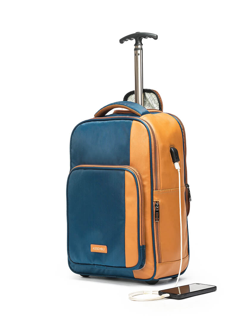 Jetson Blue Laptop Trolley Backpack