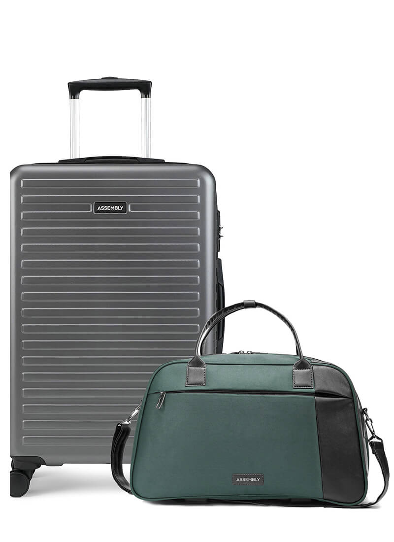 Stark+Verve Combo | Grey | Medium Hard Luggage with Duffle Bag