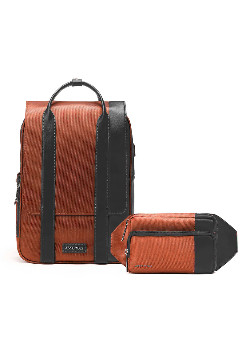 Echo Flux Combo Rust Laptop Backpack with Fanny Pack