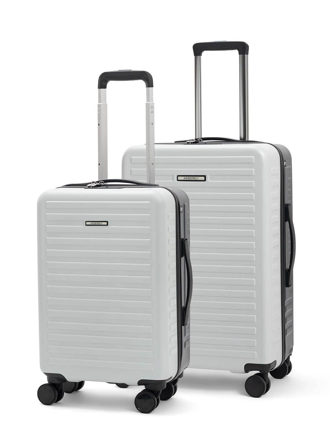 Two Tone Combo | White-Blue | Cabin+Medium Hard Luggage