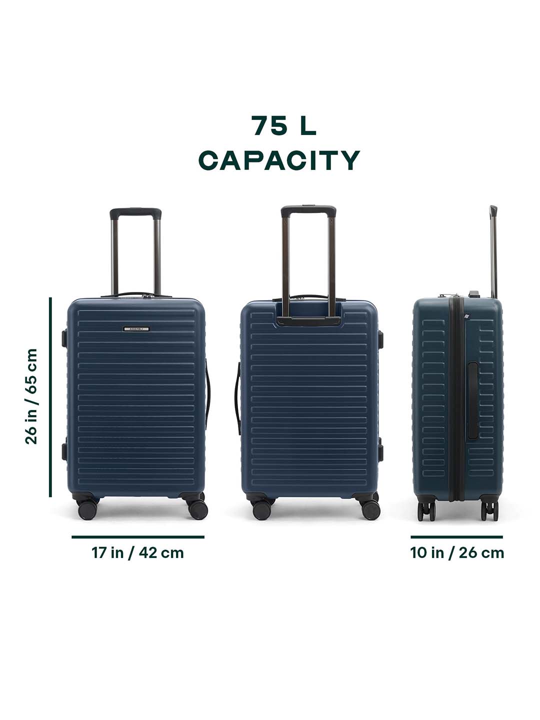 Buy Stark | Blue | Medium Hard Luggage – Check In Hard Luggage Online in India | Assembly