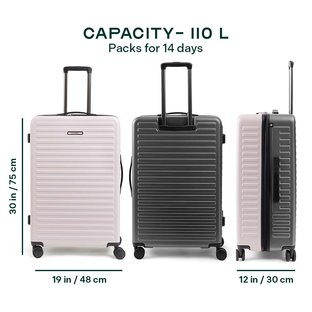 Two Tone | Ivory-Grey | Large Hard Luggage