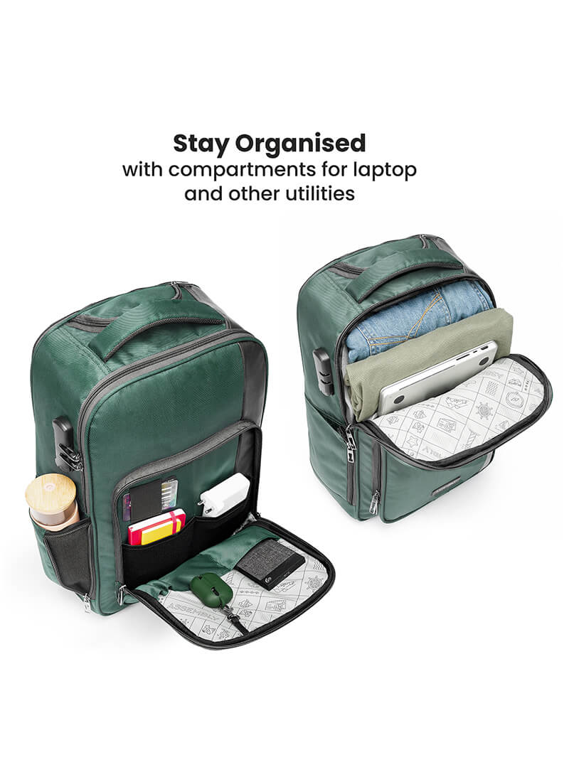 Jetson | Green | Laptop Trolley Backpack