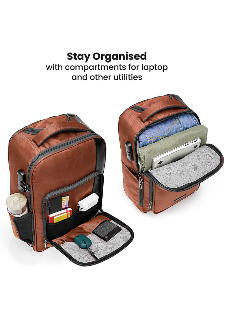 Jetson | Rust | Laptop Trolley Backpack