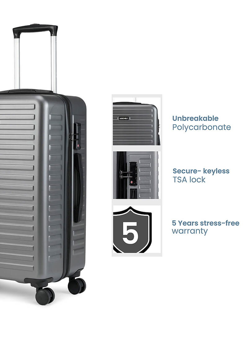 Stark+Verve Combo | Grey | Medium Hard Luggage with Duffle Bag