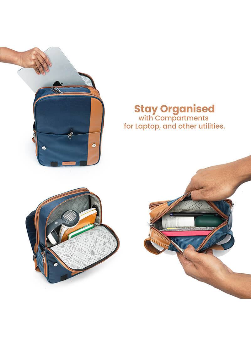 Echo+Flux Combo | Blue | Laptop Backpack with Fanny Pack