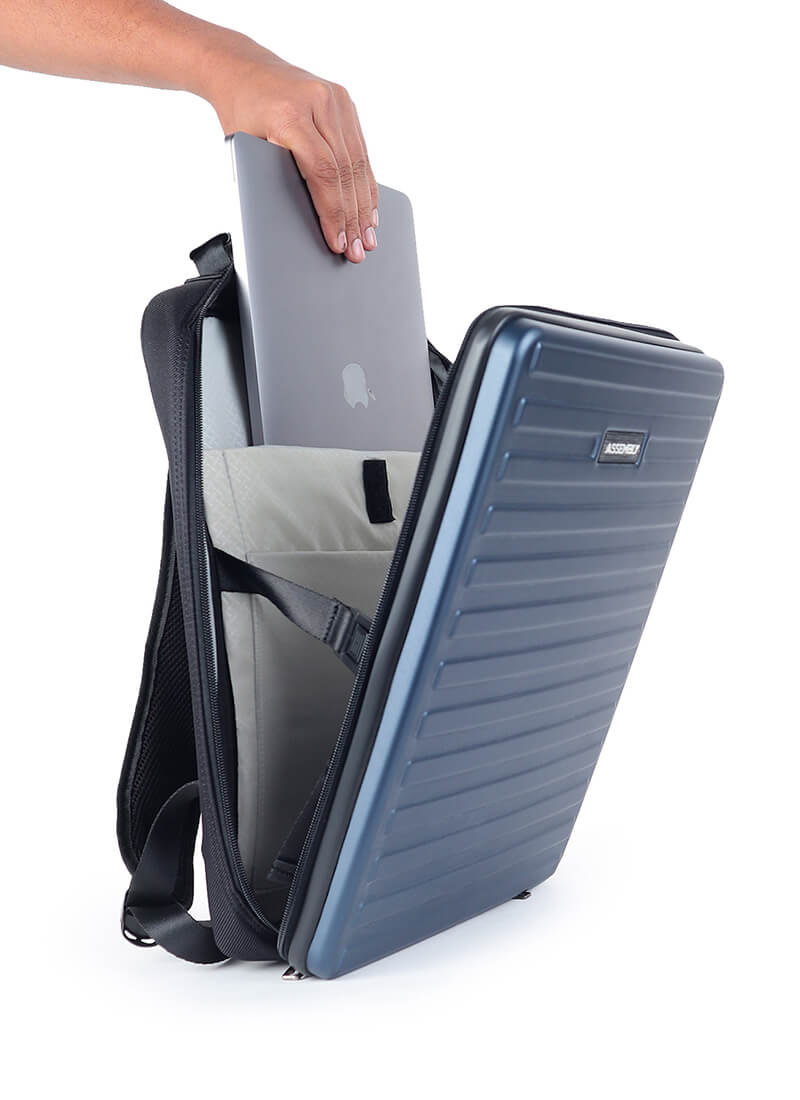 Stark+Edge Combo | Blue | Cabin Hard Luggage with Backpack