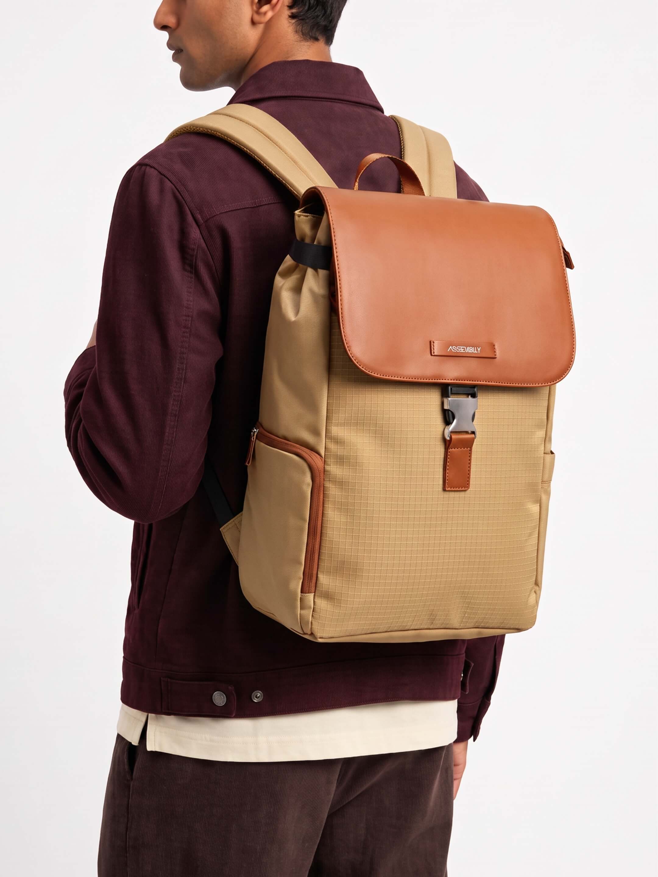 Arto Laptop Backpack | Beige | Work, Commute & Business Travel Bag