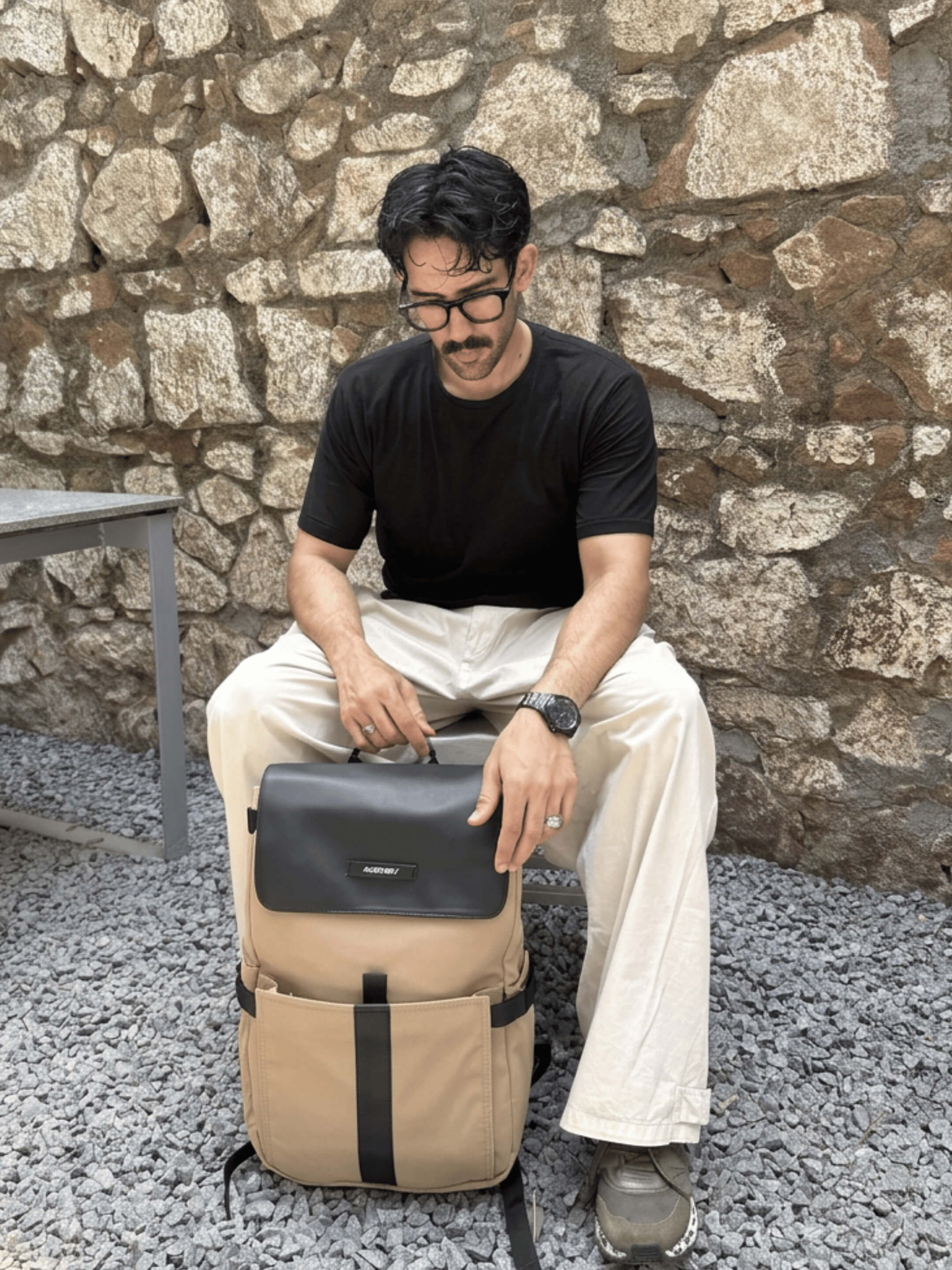 Kairo Laptop Backpack Beige
