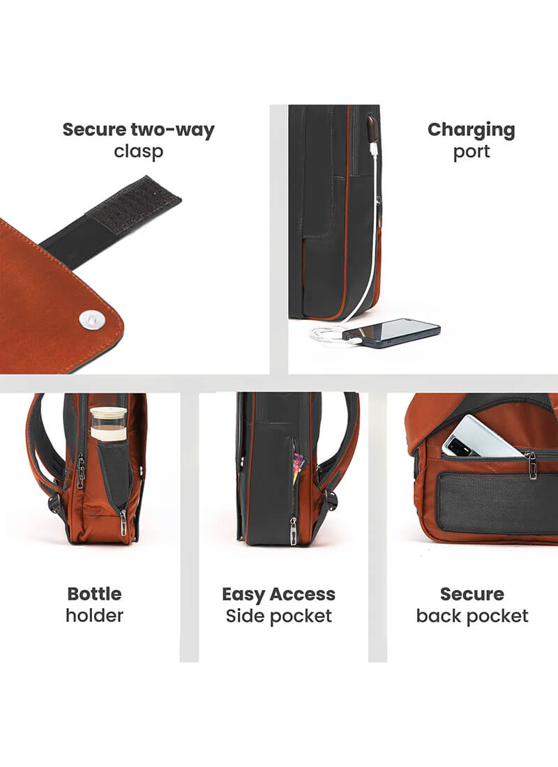 Echo+Flux Combo | Rust | Laptop Backpack with Fanny Pack