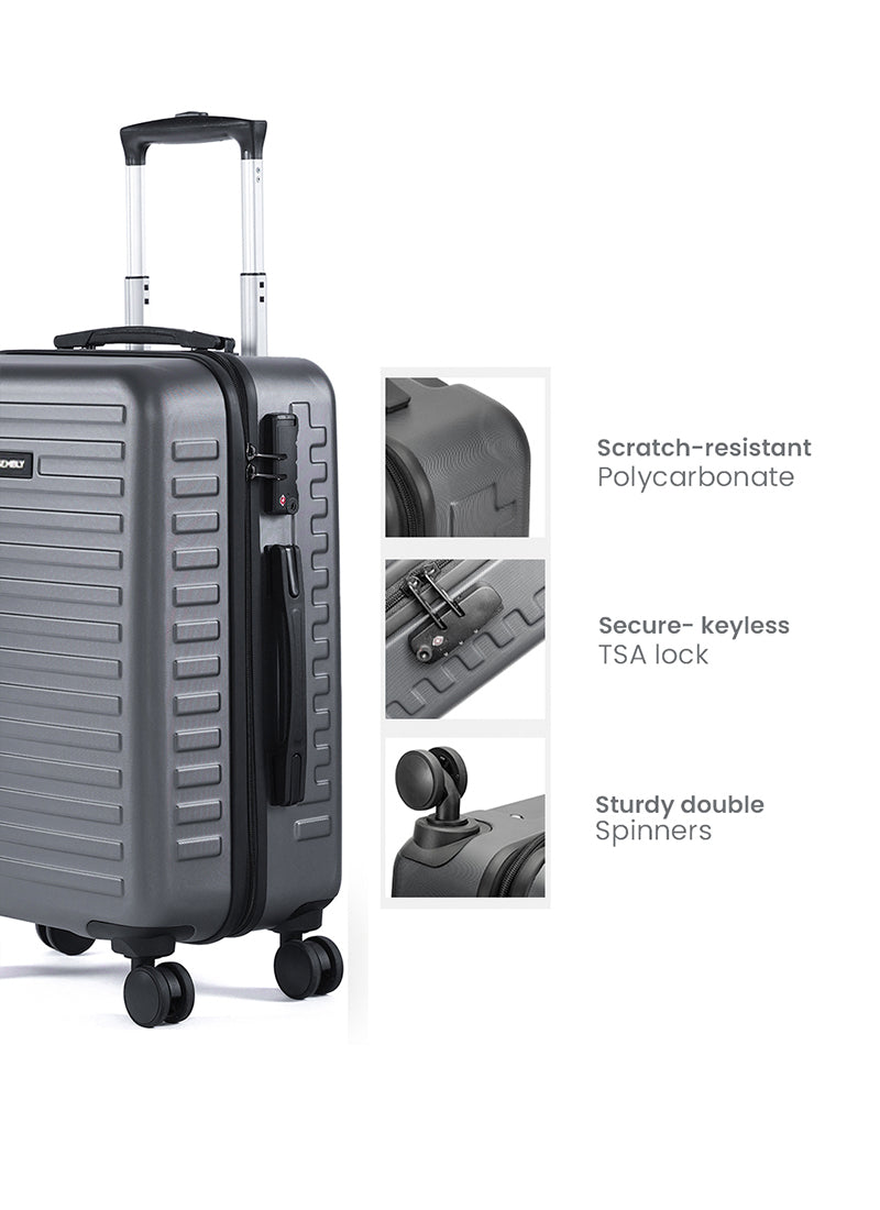 Stark+Edge Combo | Grey | Cabin Hard Luggage with Backpack