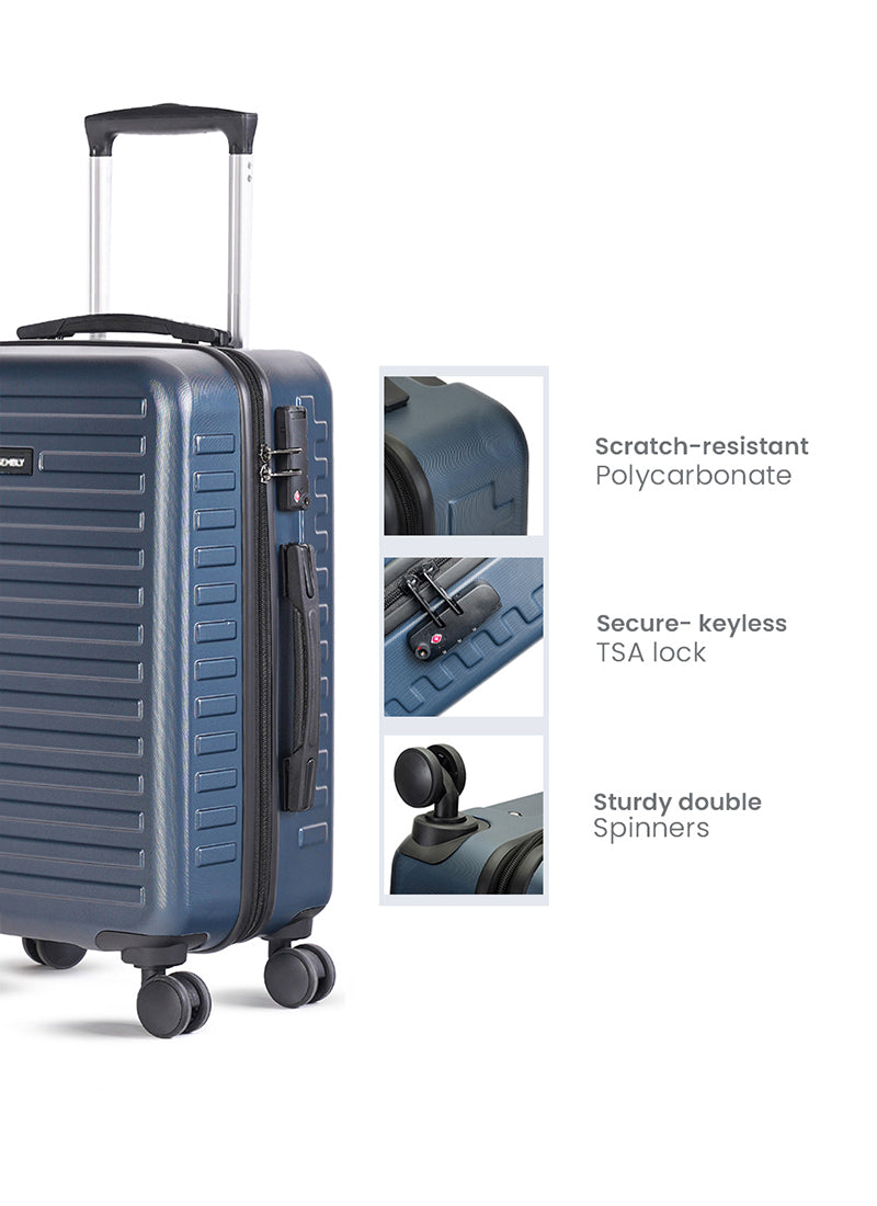 Stark+Edge Combo | Blue | Cabin Hard Luggage with Backpack