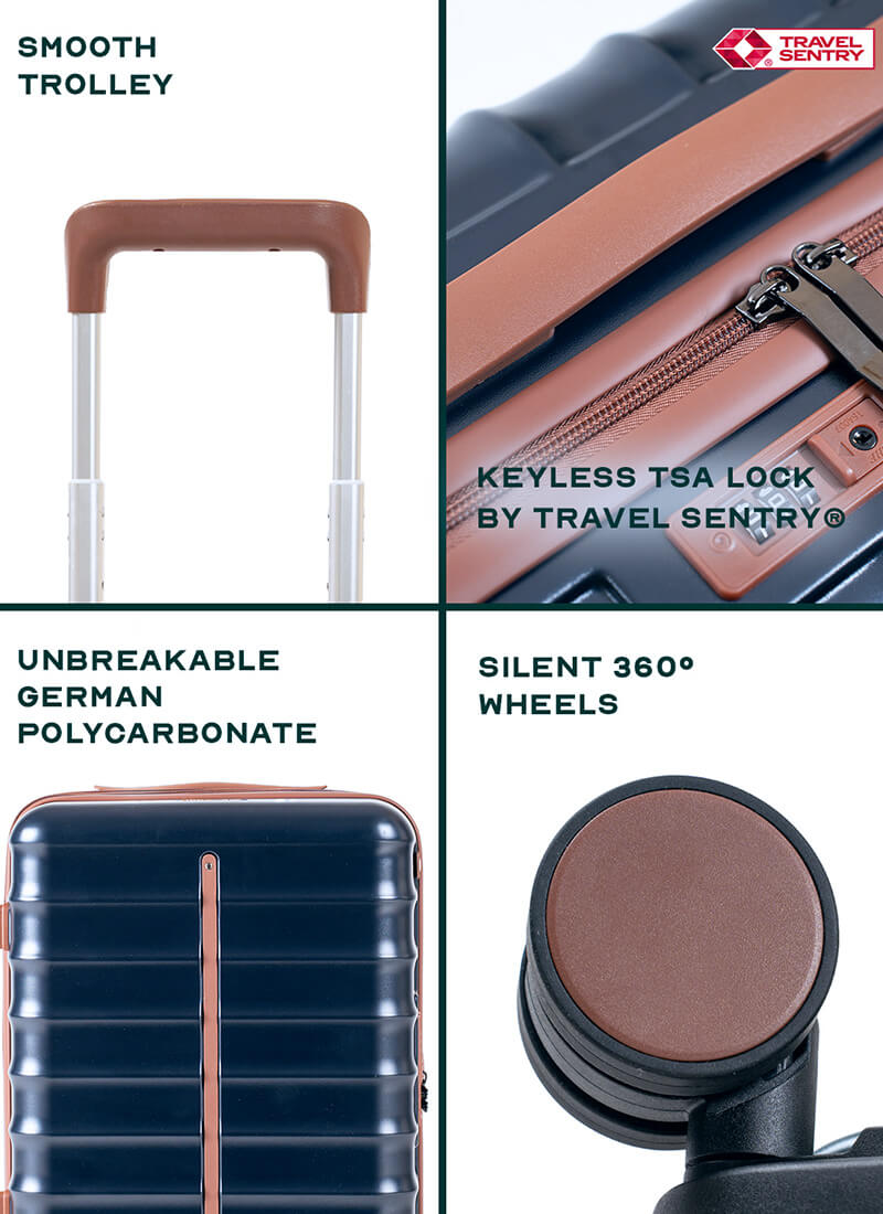 Odyssey Combo | Ocean | Cabin+Medium Hard Luggage