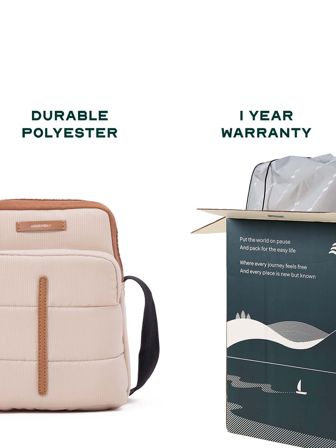 Buy Odyssey Crossbody Sling Bag | Beige | Everyday Utility Sling – Crossbody Bag Online in India | Assembly