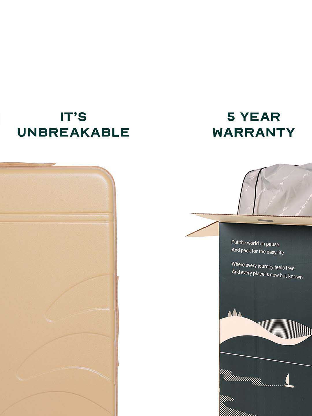 Flowe | Beige | Cabin Hard Luggage
