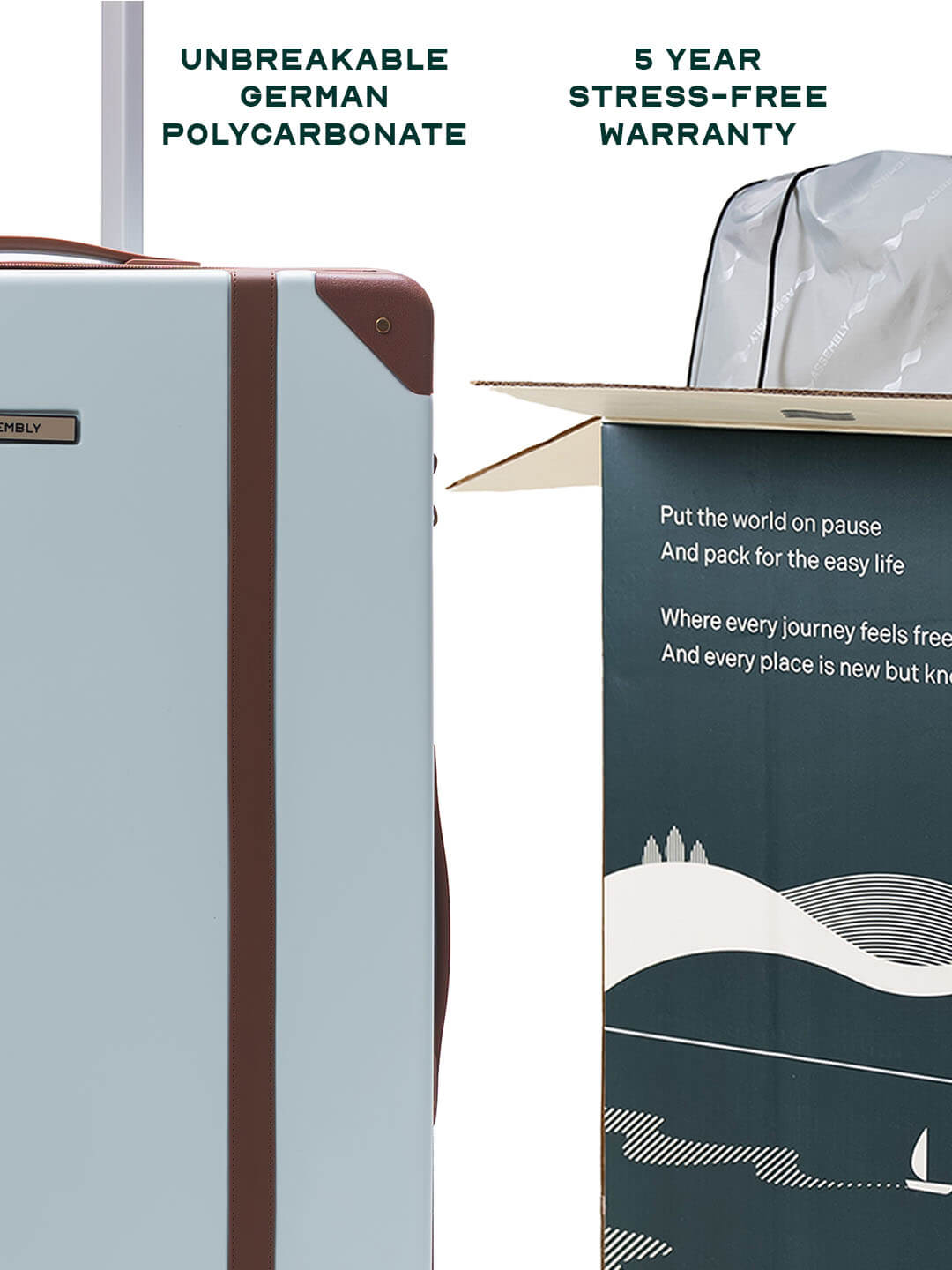 Vintage Combo | Cadet Blue | Set of 3 Hard Luggage