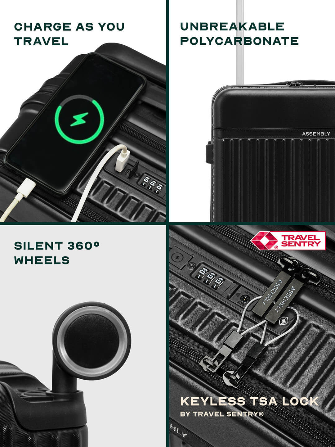 Rover Pro Combo | Black | Set of 3 Luggage