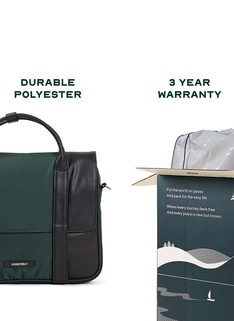 Urbix | Green | Premium Laptop Messenger Bag