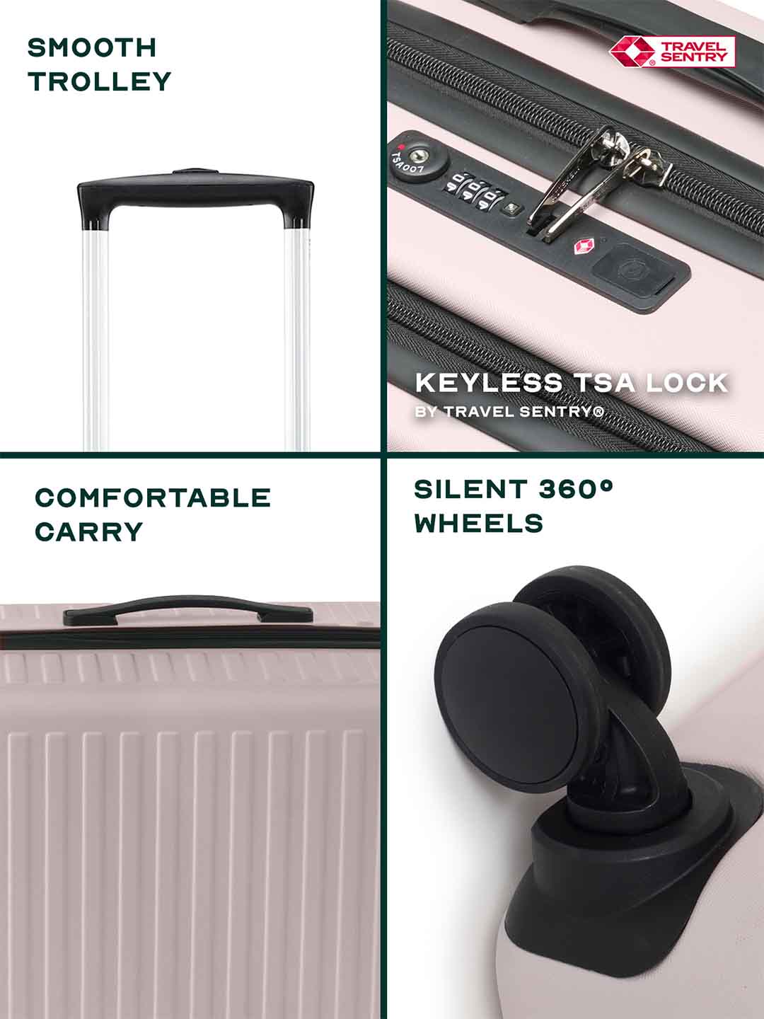 Stark Combo | Ivory | Cabin+Medium Hard Luggage