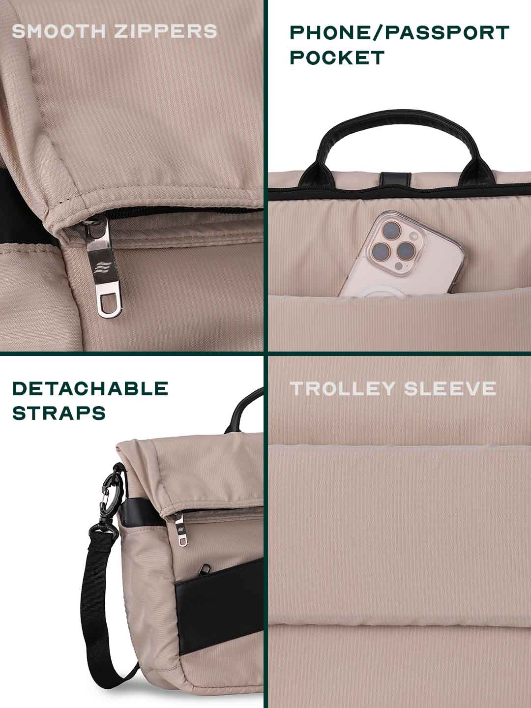 Oblique Messenger Bag | Beige | Everyday 15.6" Laptop Bag