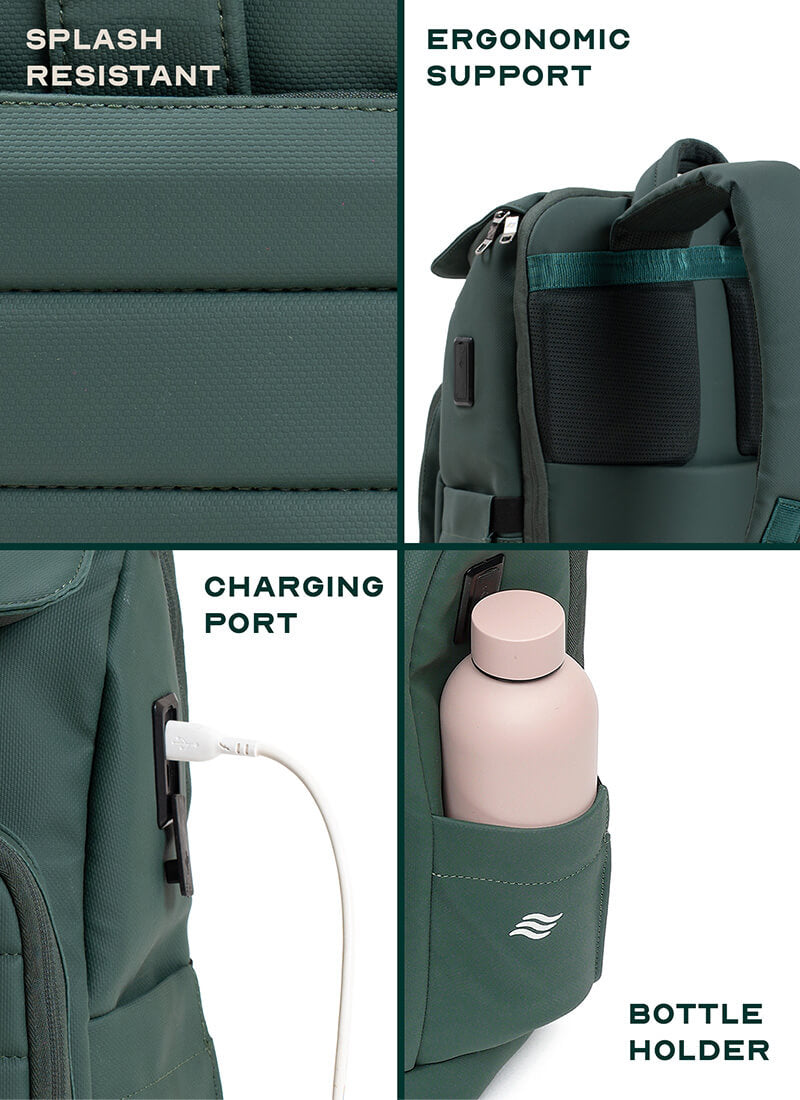 Stark Backpack | Green | Everyday Laptop Backpack