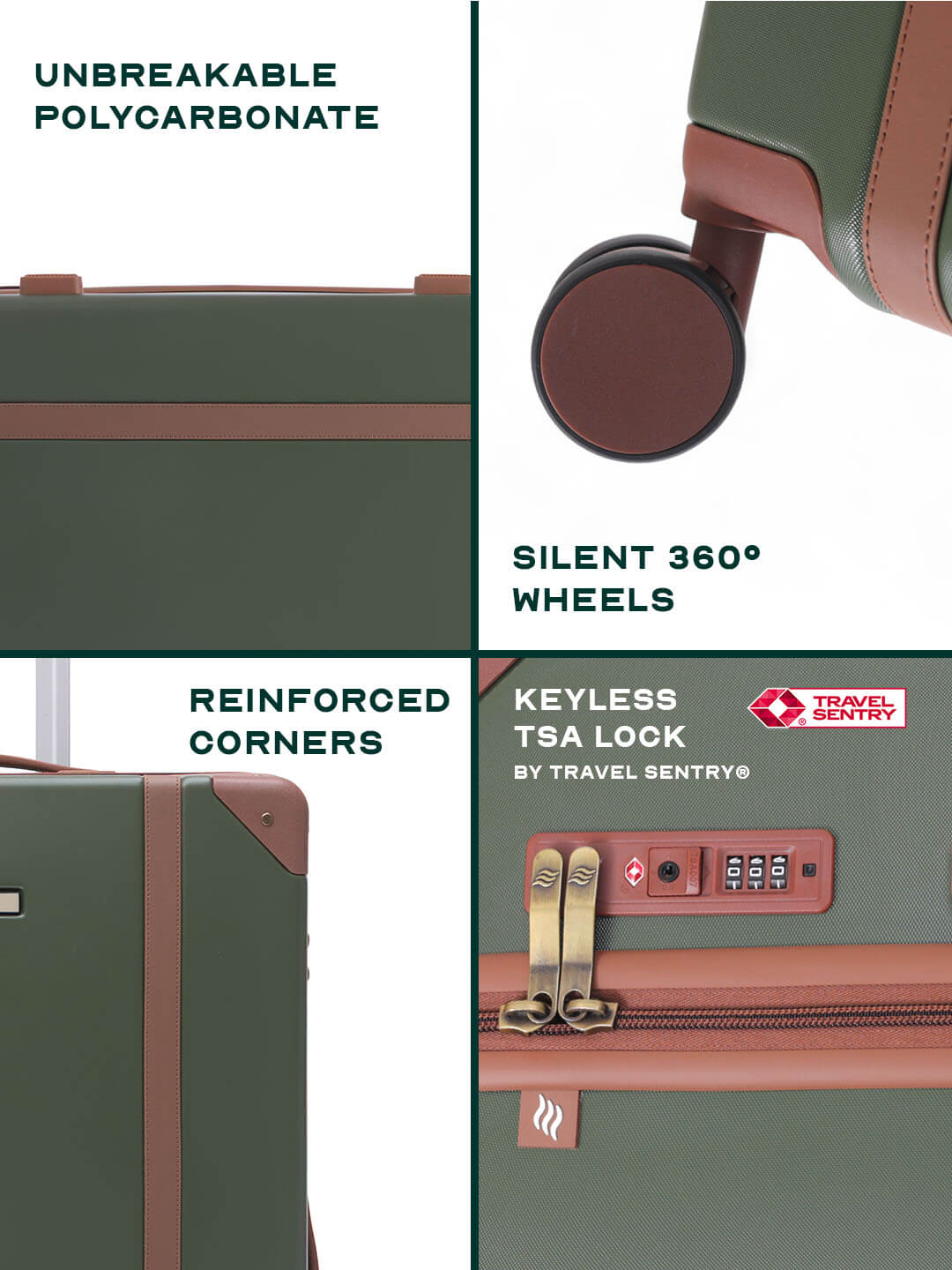 Vintage | Green | Large Hard Luggage