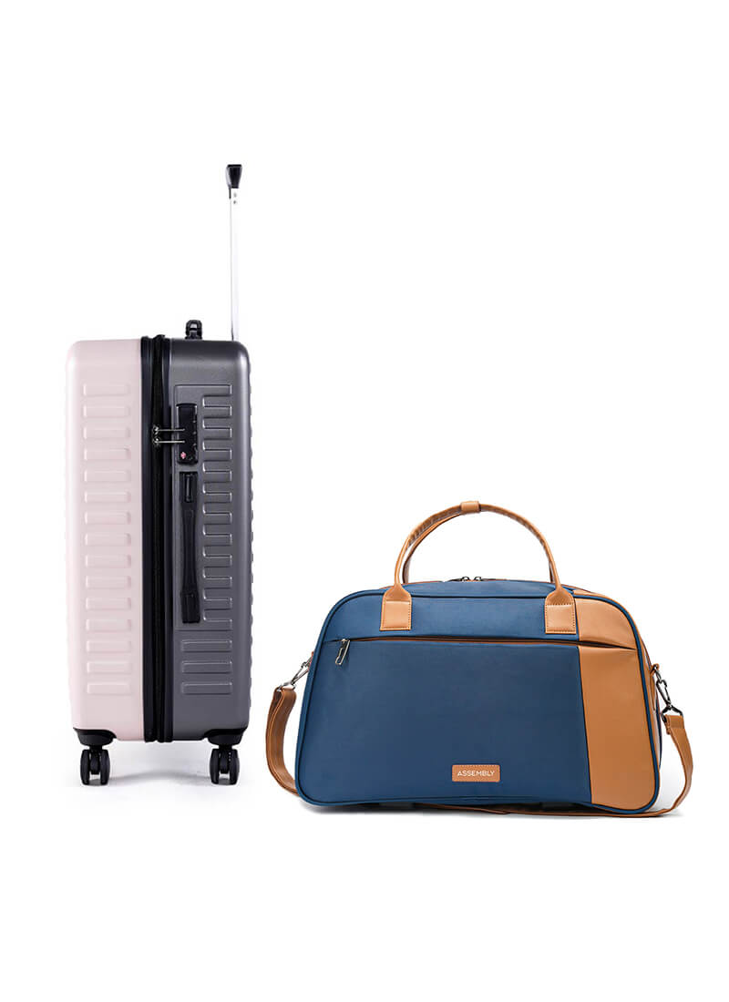 Stark+Verve Combo | Ivory/Grey | Two Tone Medium Hard Luggage with Duffle Bag