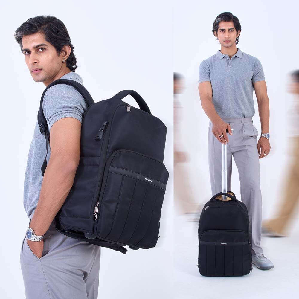 Rover Trolley Backpack | Black | Convertible Laptop Bag for Professionals