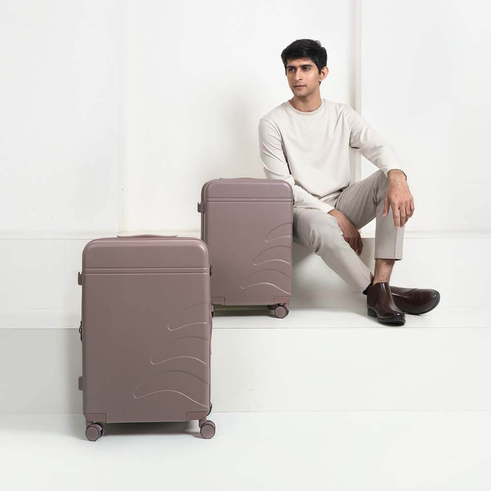 Flowe Combo | Brown | Cabin+Large Hard Luggage
