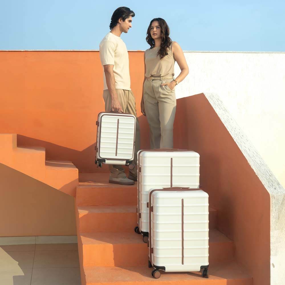 Buy OdysseyPro Combo Set of 3 | Sand | CabinPro+Medium+Large Hard Luggage – Set of 3, Cabin + Check In Hard Luggage Online in