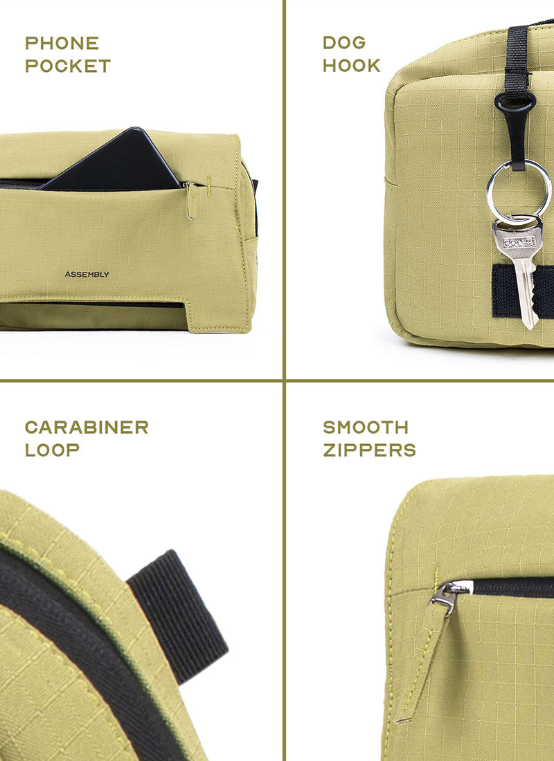 Scape Fanny Pack | Green | 3 Way Carry Crossbody With Spillproof Upper