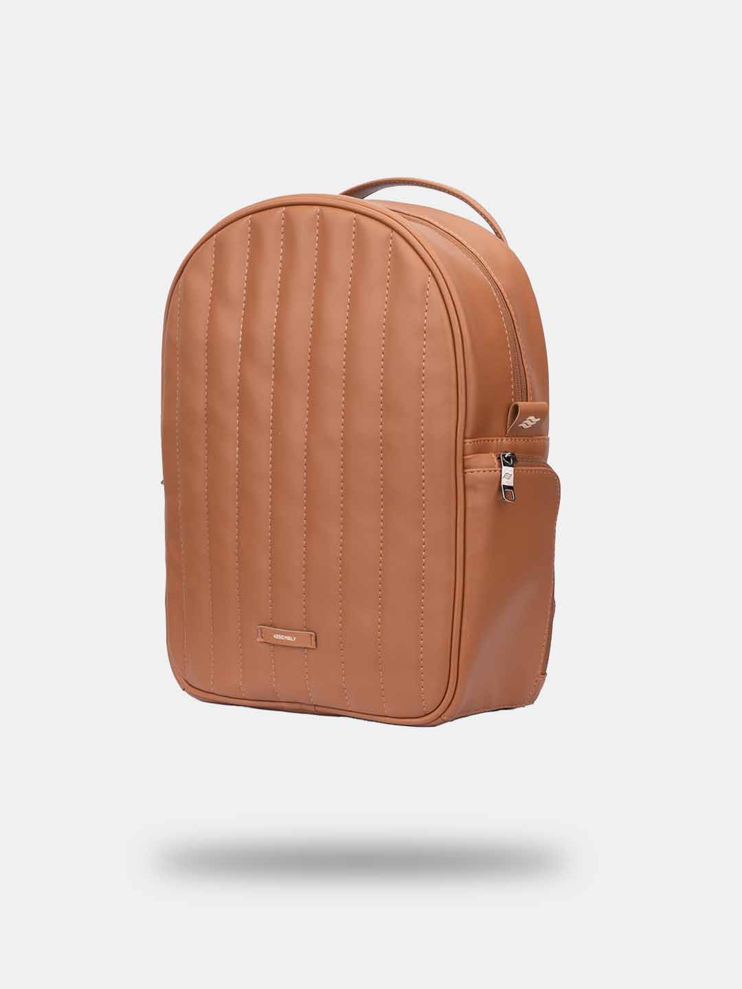 brown quilted leather backpack Conchita Quilted Backpack Brown | Buy Backpacks Online in India