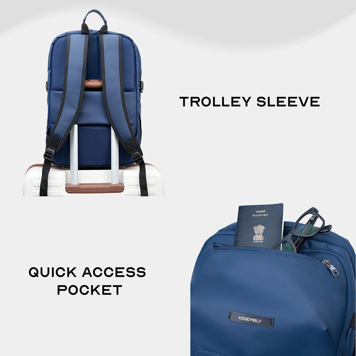 Merge Backpack with Detachable Fanny Pack Blue