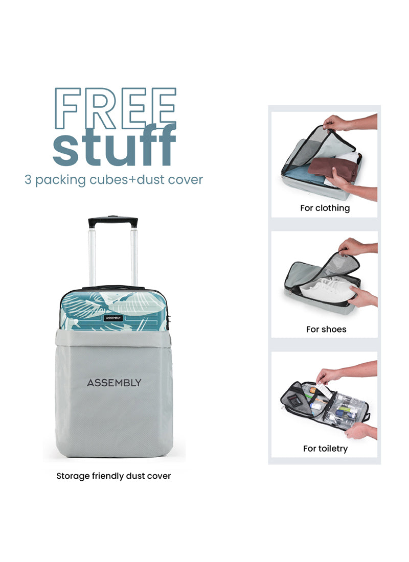 Stark | Tropical Print | Cabin Hard Luggage