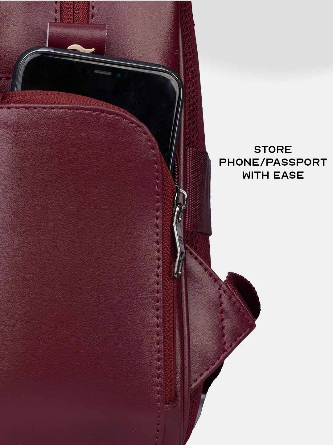 Buy Conchita Quilted Backpack Maroon – Backpacks Online in India | Assembly