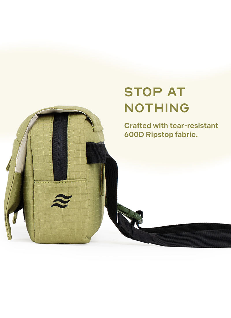 Scape Fanny Pack | Green | 3 Way Carry Crossbody With Spillproof Upper