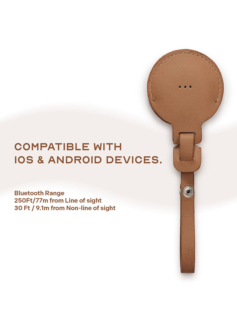 Luggage Tracker Tag Brown | Compatible with iOS & Android