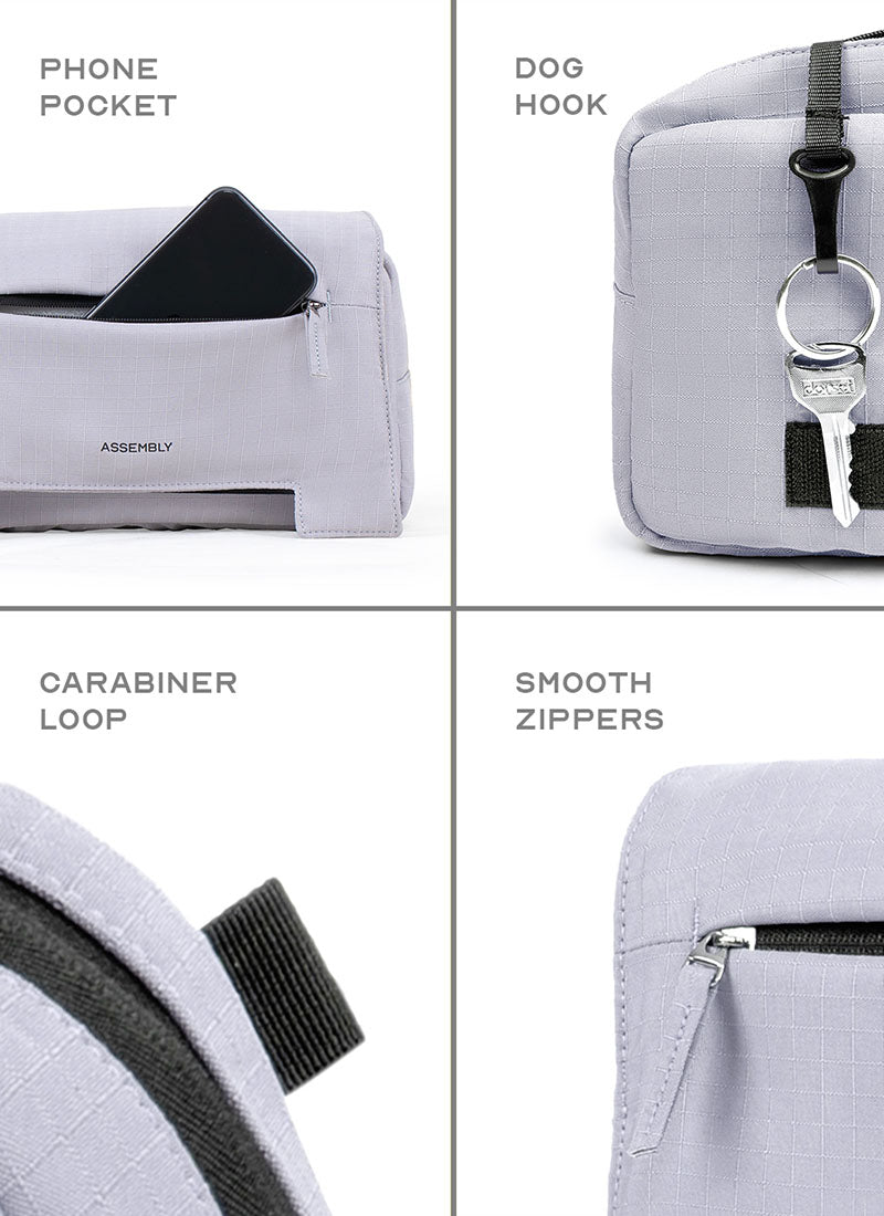 Scape Fanny Pack | Grey | 3 Way Carry Crossbody With Spillproof Upper