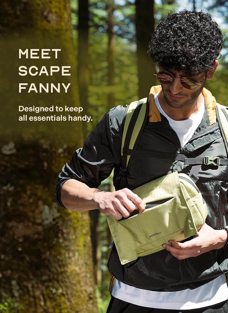Scape Fanny Pack | Green | 3 Way Carry Crossbody With Spillproof Upper