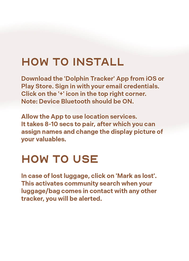 Luggage Tracker Tag Brown | Compatible with iOS & Android