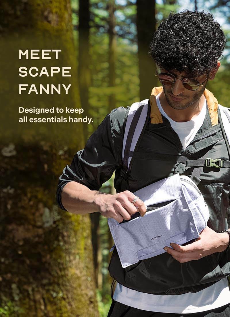 Scape Fanny Pack | Grey | 3 Way Carry Crossbody With Spillproof Upper