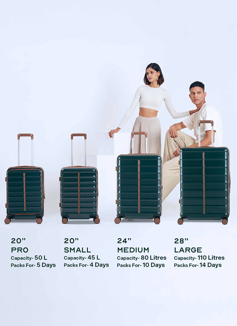 Buy OdysseyPro Combo Set of 3 | Forest | CabinPro+Medium+Large Hard Luggage – Set of 3, Cabin + Check In Hard Luggage Online