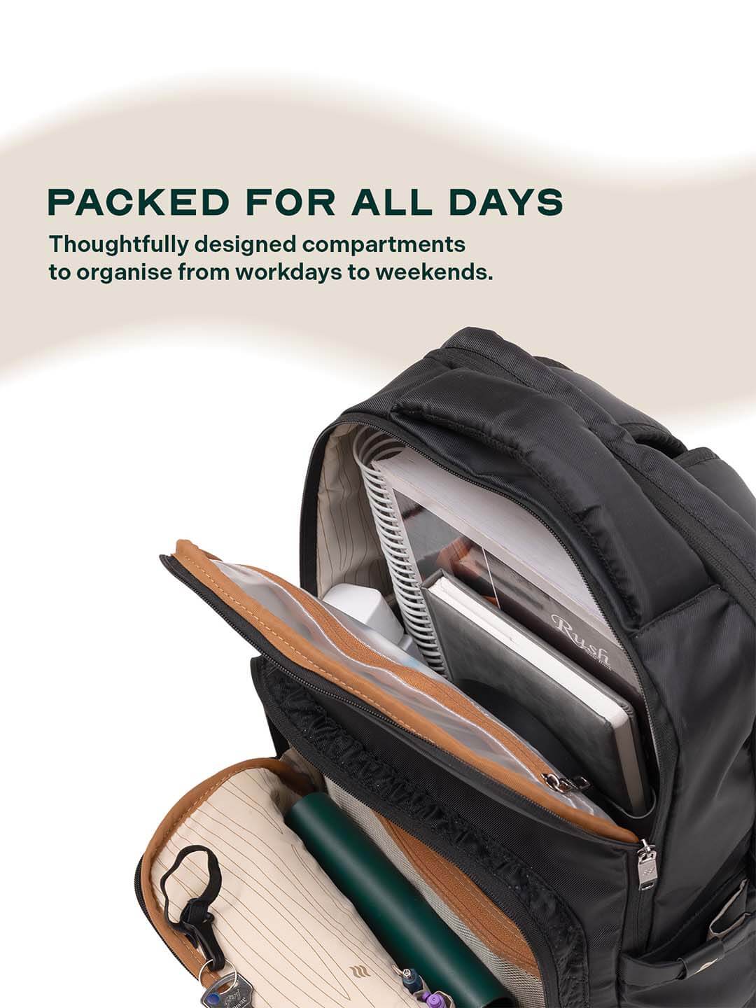 Pixel Laptop Backpack | Black | Everyday Travel Bag for Work & College