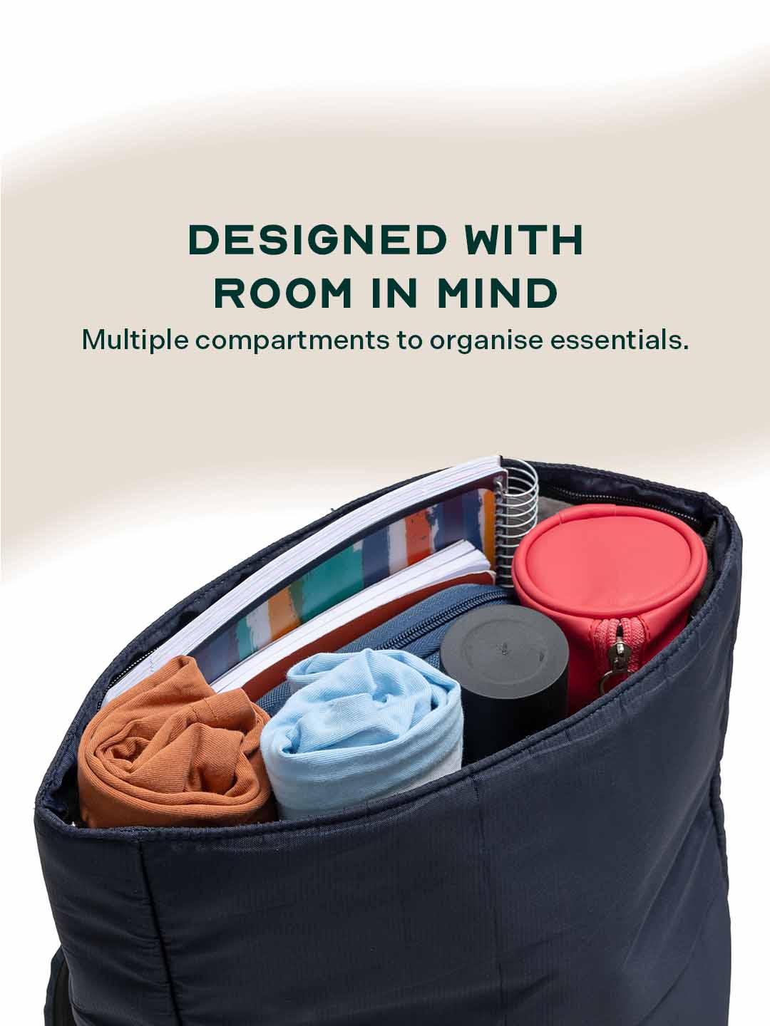 Oblique Laptop Backpack | Navy Blue | 15.6" Travel & Work Pack