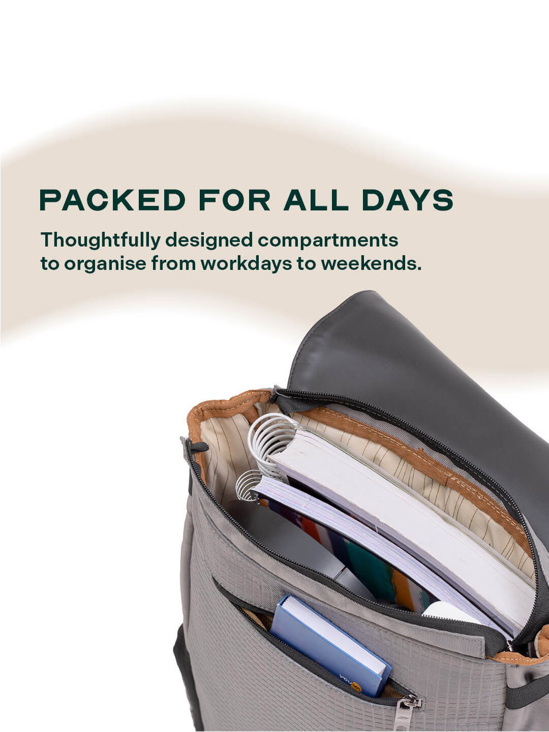 Arto Laptop Backpack | Grey | Work, Commute & Business Travel Bag