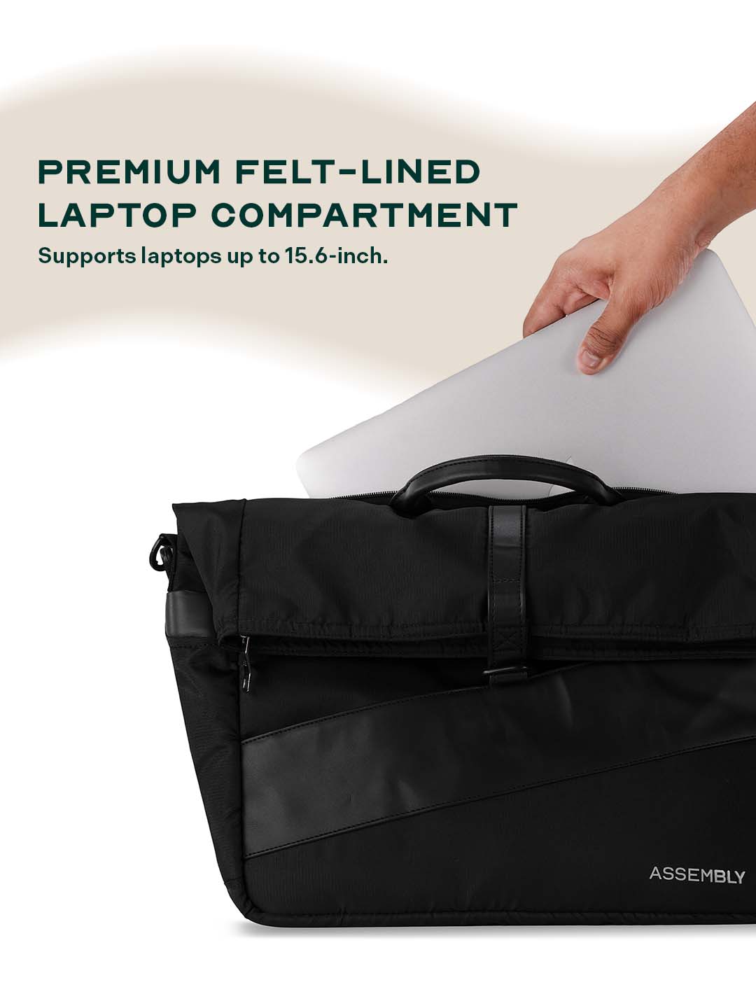 Oblique Messenger Bag | Black | Everyday 15.6" Laptop Bag