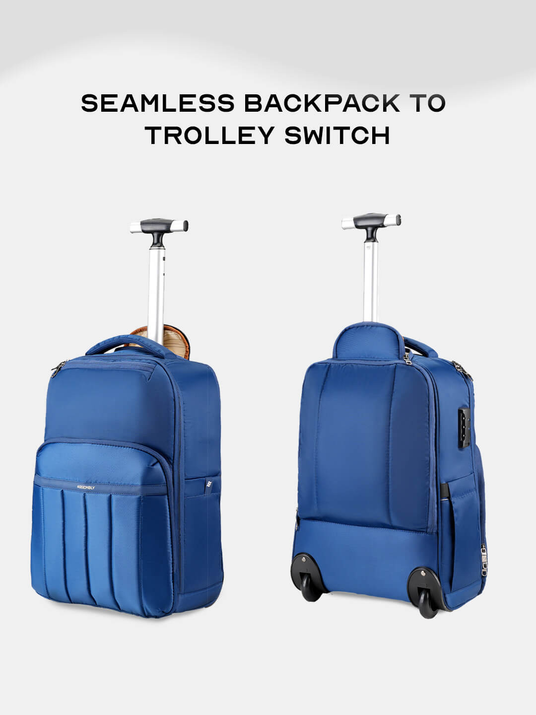Rover Trolley Backpack | Blue | Convertible Laptop Bag for Professionals