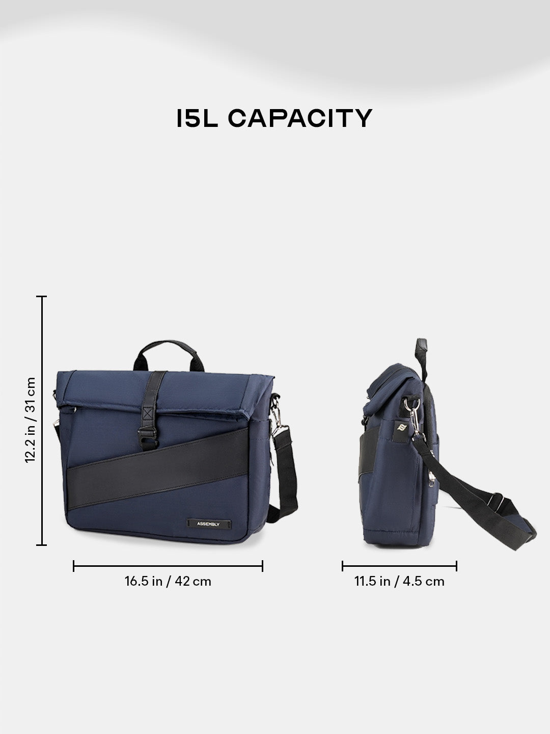 Oblique Messenger Bag | Navy Blue | Everyday 15.6" Laptop Bag