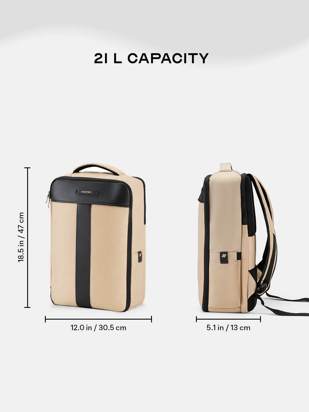 Noir Overnighter Backpack | Beige | Ultimate Travel Backpack for Professionals